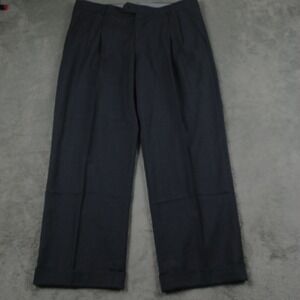 Ballin Pants Mens 36x27 Gray Wool‎ Pleated Super 120s Professional Business